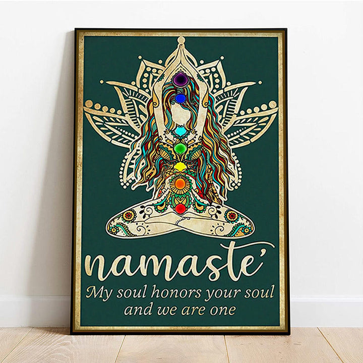 Poster con simbolo del lotto Olivenorma Chakra Yoga