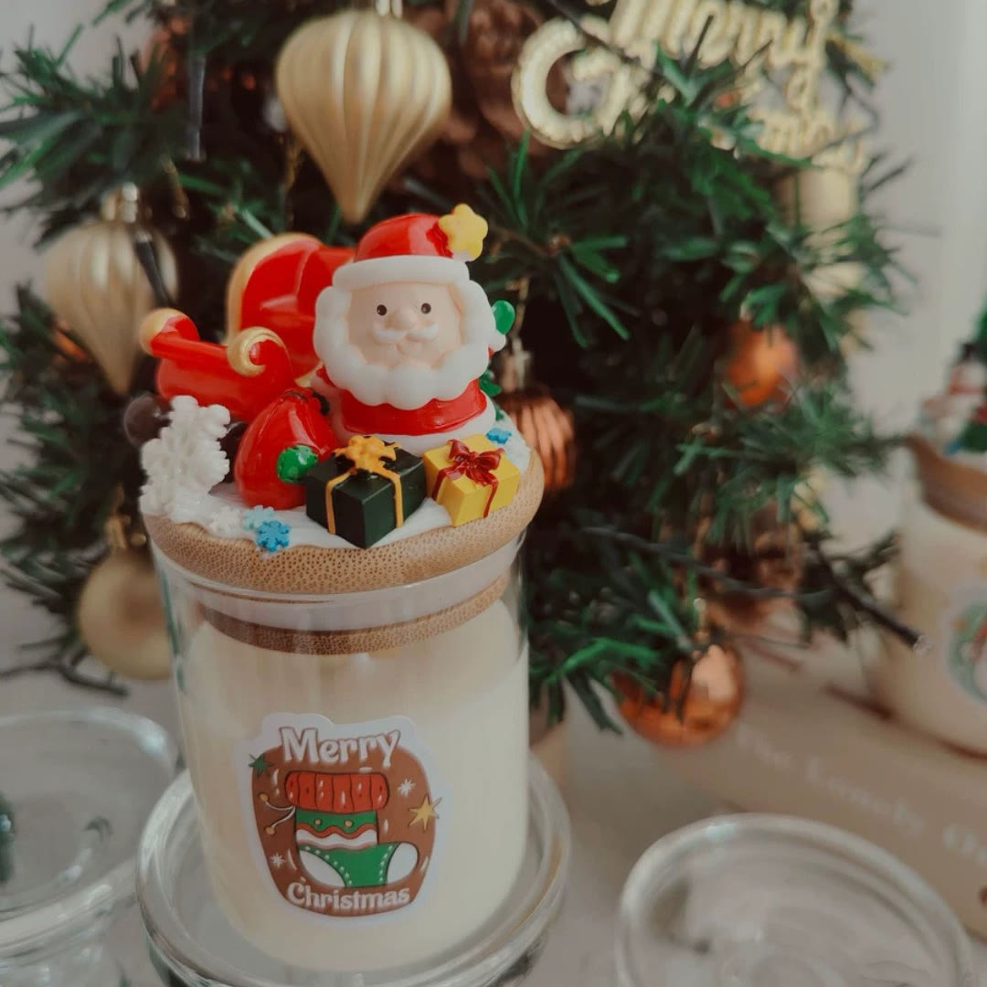 Candela decorativa natalizia di Babbo Natale Olivenorma 