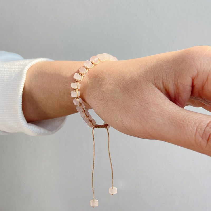 Bracciale intrecciato con perline di pietra naturale Olivenorma 