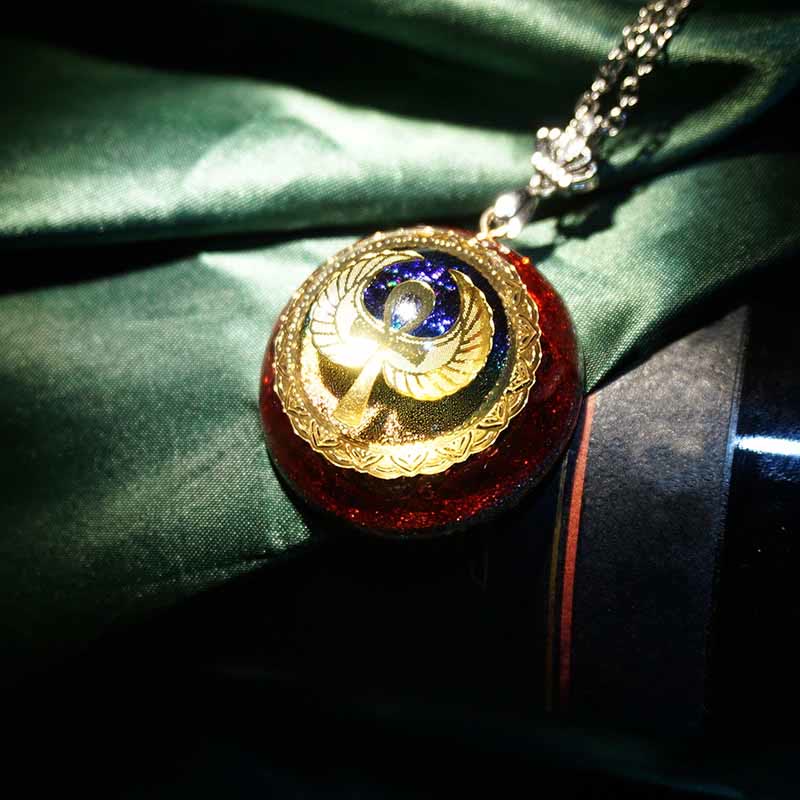 Collana Olivenorma Granato Lapislazzuli Acquamarina Chiave della vita 