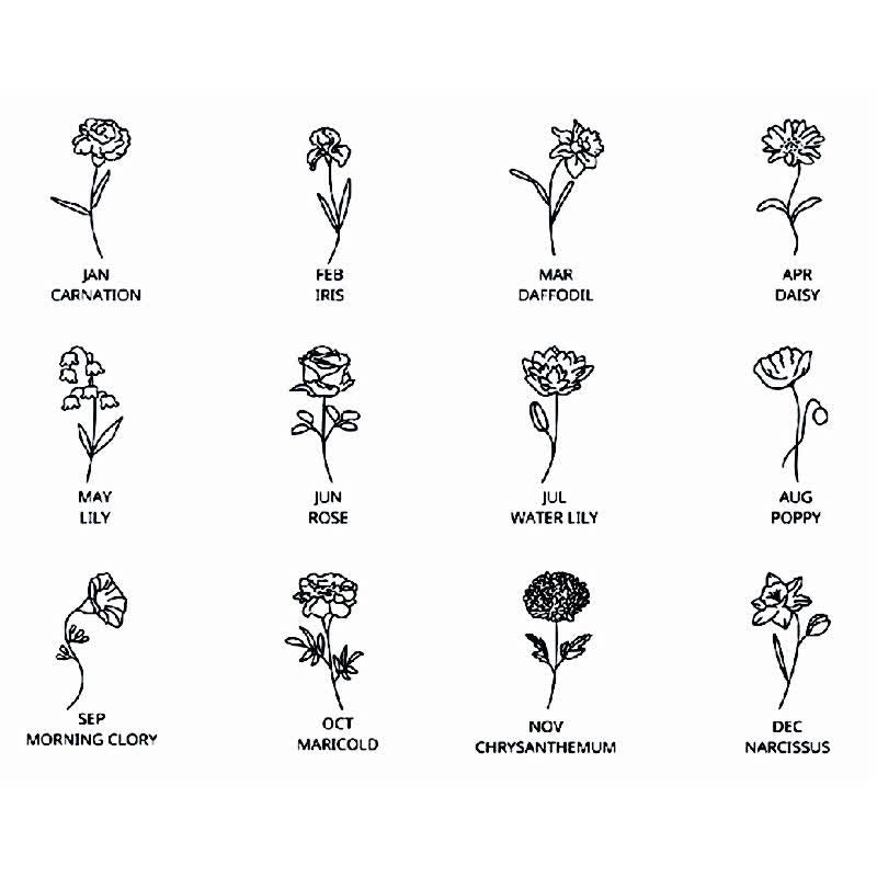 Olivenorma Collana personalizzata con fiore di nascita e pietra portafortuna