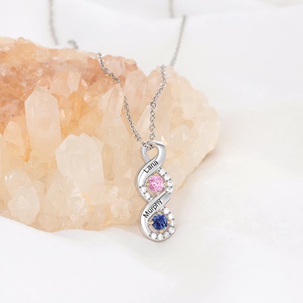 Olivenorma Collana con nome inciso in pietra portafortuna da donna