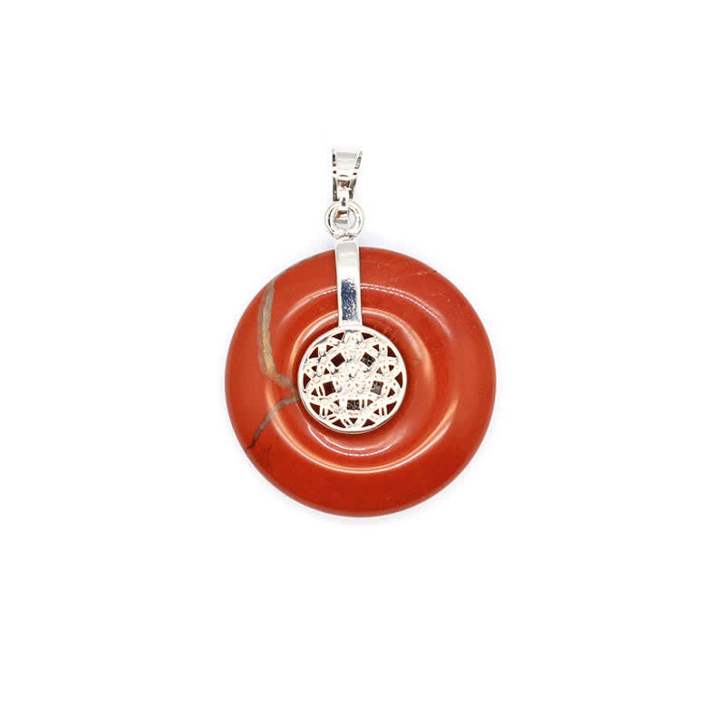 Collana con fibbia della pace in cristallo naturale Olivenorma e albero della vita