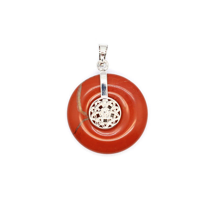 Collana con fibbia della pace in cristallo naturale Olivenorma e albero della vita