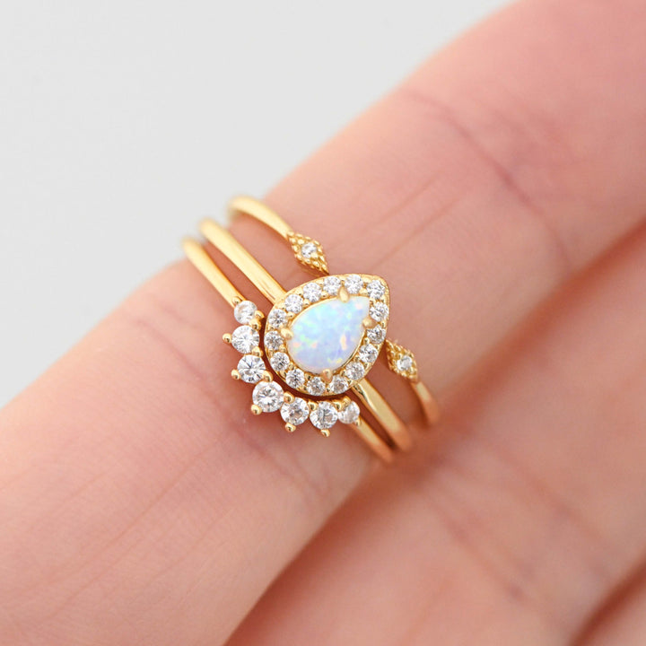 Olivenorma Opal Stacking Anello dorato 