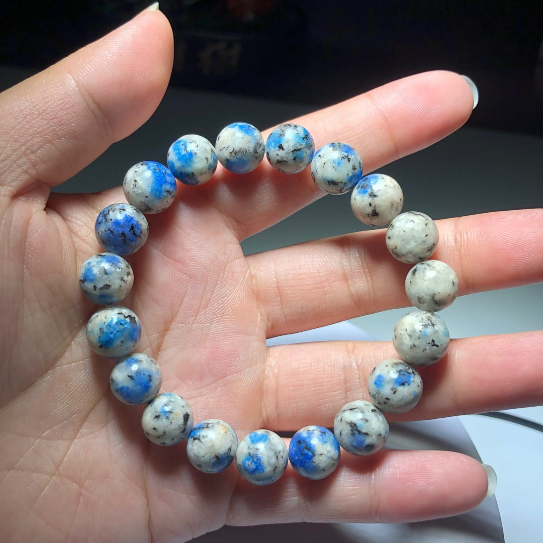 Bracciale di pietra energetica con perline di azzurrite naturale Olivenorma da 11 mm