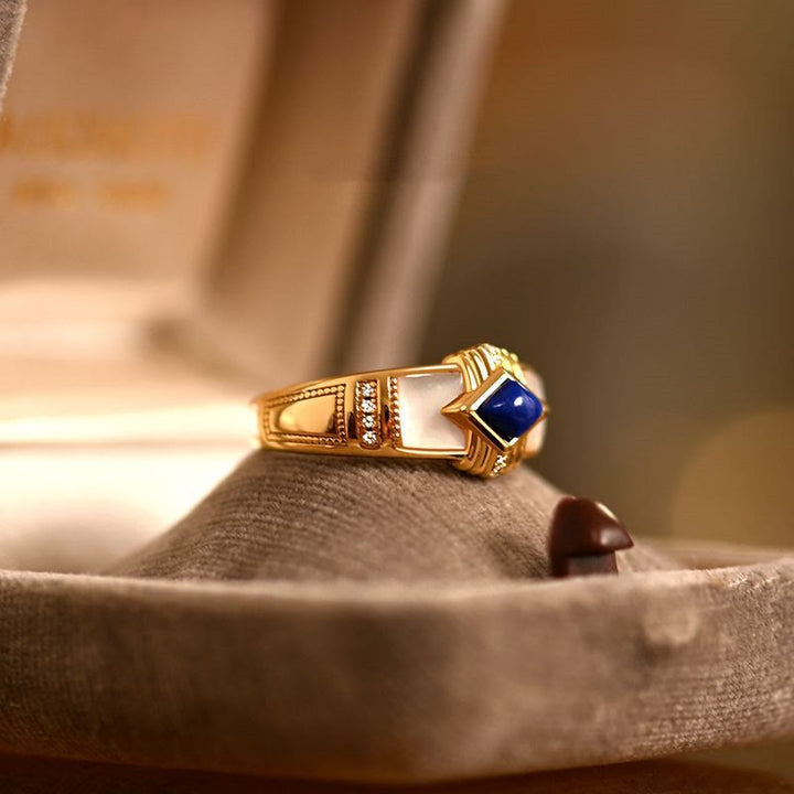 Anello Olivenorma rombo lapislazzuli