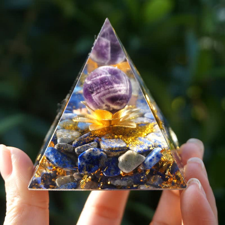 Olivenorma Loto Positivo Ametista Sfera Orgone Piramide
