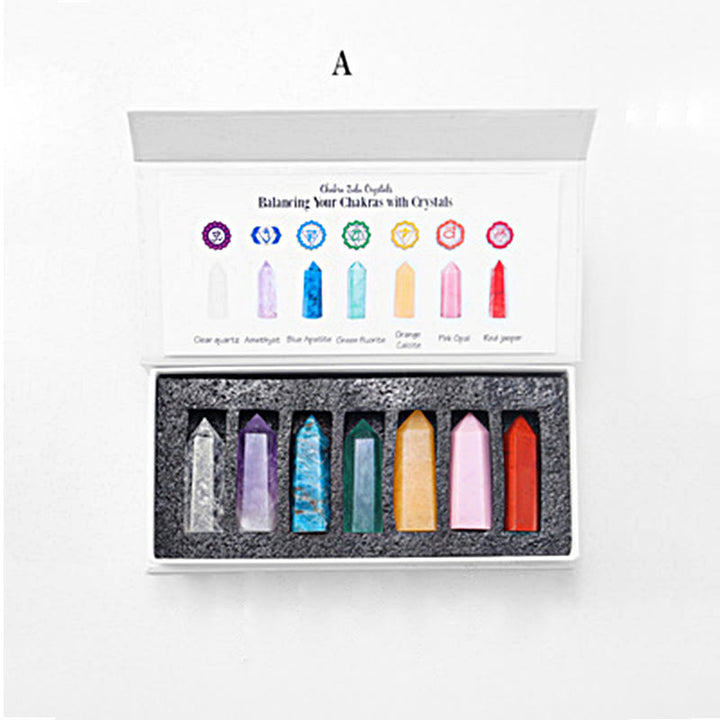 Olivenorma Chakra Pietra grezza Decorazione Set Bacchette di Cristallo