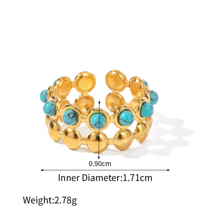 Olivenorma Gioielli in acciaio inossidabile color oro 18K Anello collana 