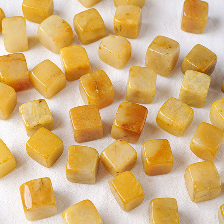 Olivenorma Agata gialla Cubo di cristallo Pietra naturale 