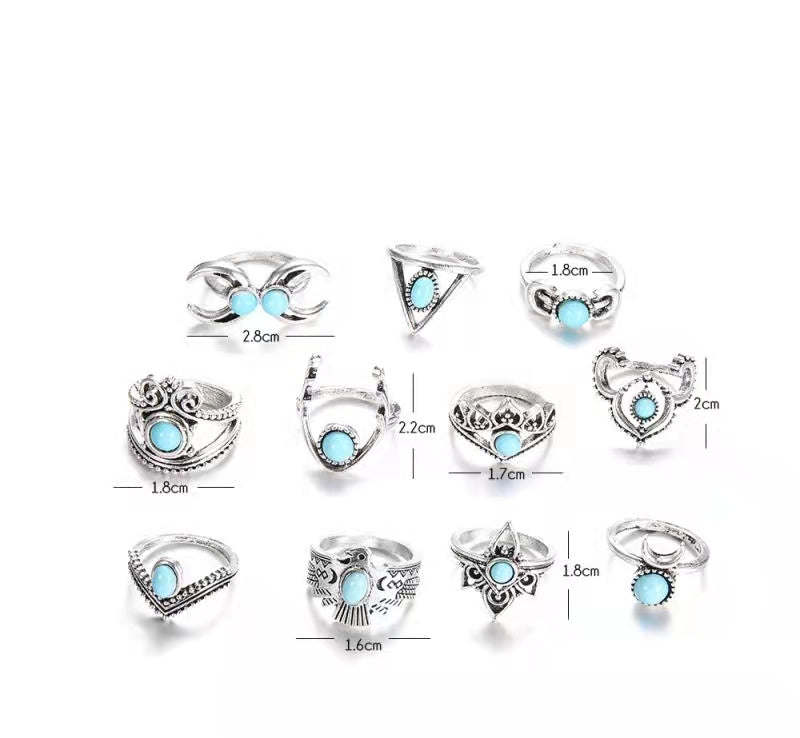 Set di anelli turchesi