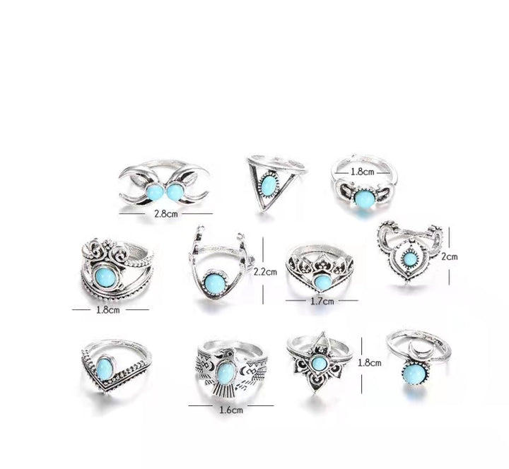 Set di anelli turchesi
