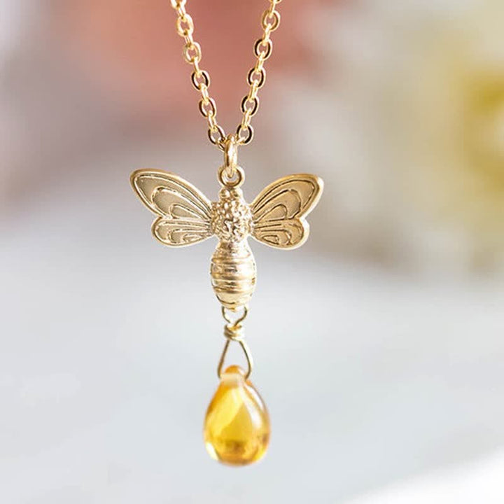 Olivenorma Bee Topaz Honey Drop Ambra Orecchini e collana