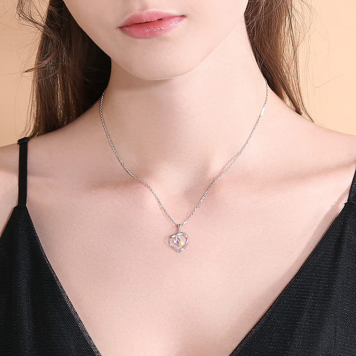Olivenorma Custom Heart Promise 2 Pietre Portafortuna Nome Collana Incisione