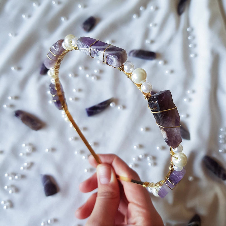 Olivenorma Citrino Ametista Con Corona Di Cristallo Perla 