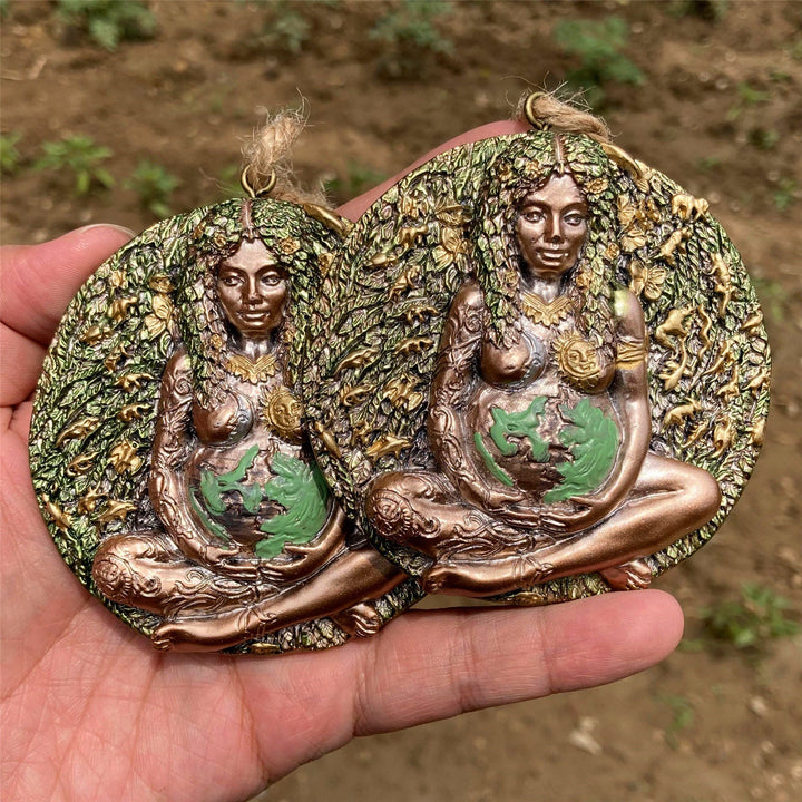 Olivenorma Statua della Dea Gaia Pendente Decorazioni in Resina Decorazione da Parete