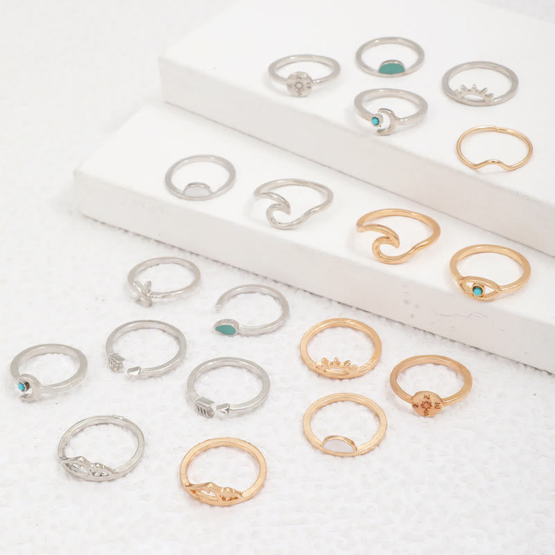 Olivenorma Amazzonite Turchese Anello Regolabile 19 Pezzi 