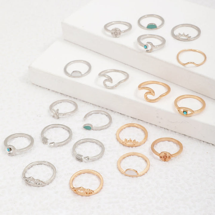 Olivenorma Amazzonite Turchese Anello Regolabile 19 Pezzi 