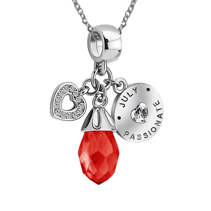 Collana con ciondolo a forma di cuore in diamanti Olivenorma pietra portafortuna
