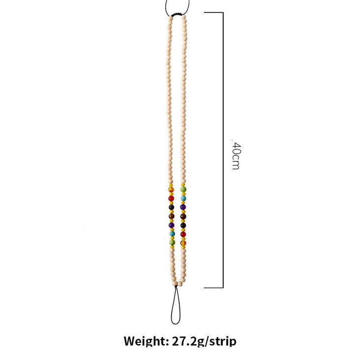 Olivenorma Cinturino per telefono in perline di legno di cristallo naturale