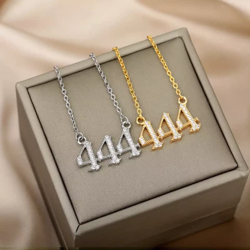 Collana con numero angelico in zircone Olivenorma