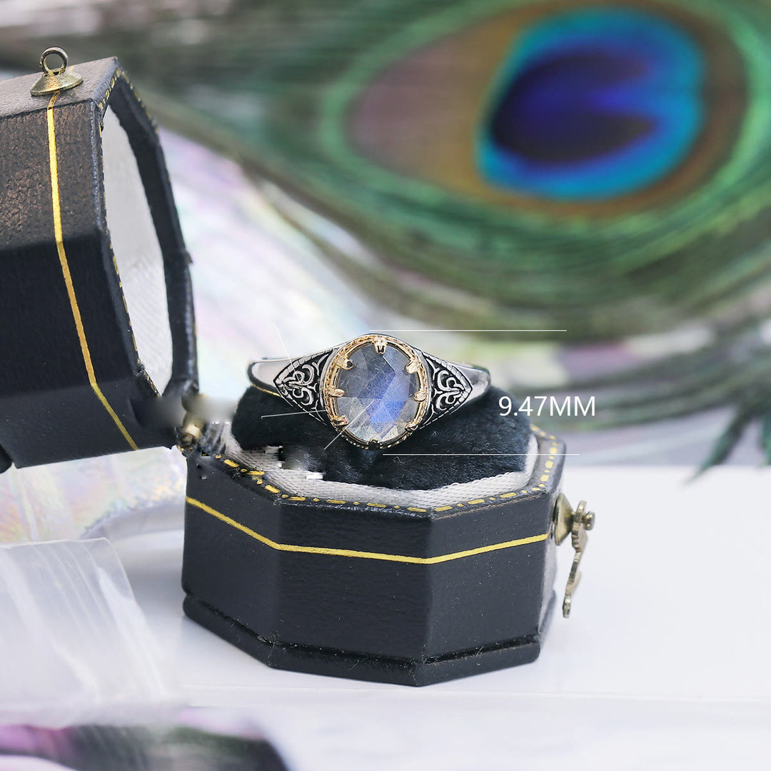 Anello in argento sterling 925 con labradorite naturale Olivenorma