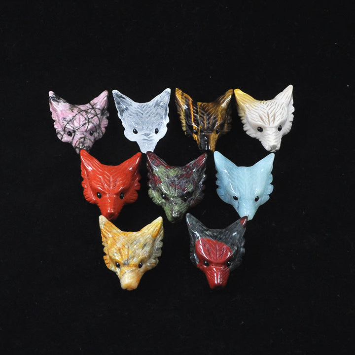 Decorazione in pietra preziosa con testa di lupo guardiano spirituale Olivenorma - image 41