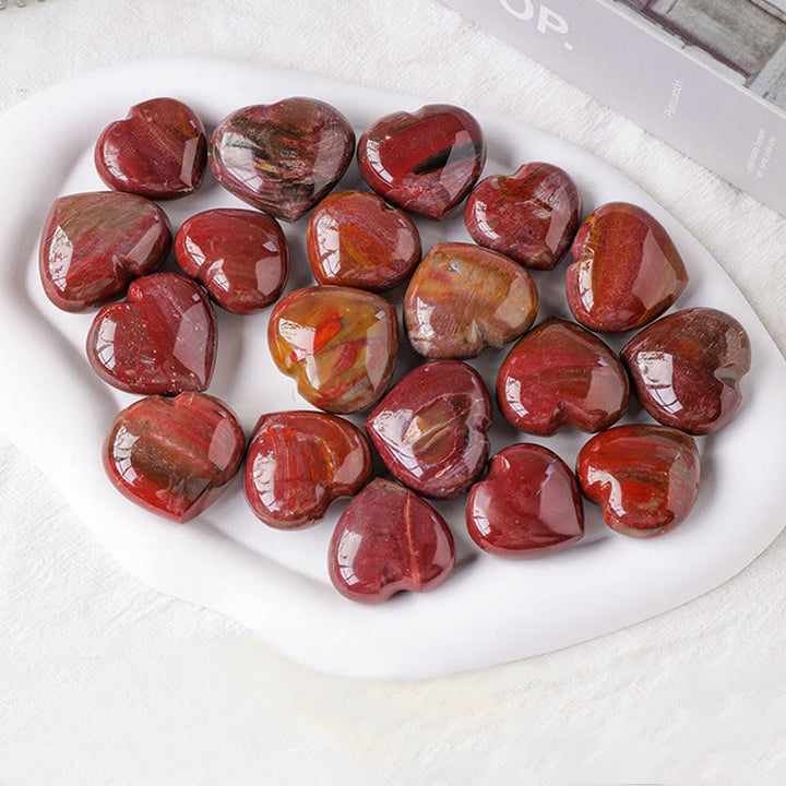 Olivenorma Agata Rossa Lucida Pietra da Gioco Cristallo Cuore