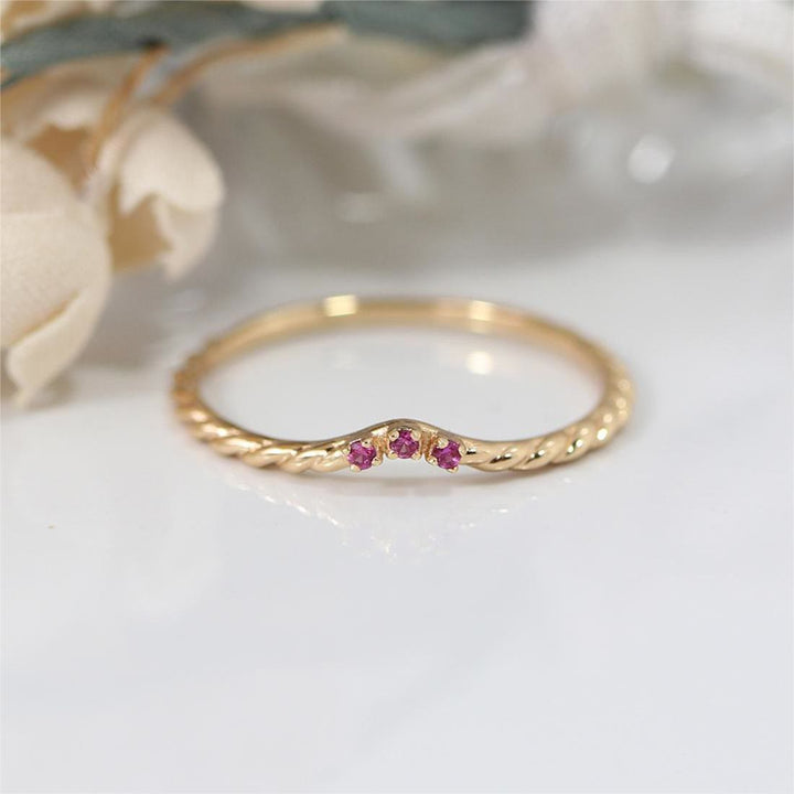 Olivenorma Dainty Peridot Pink Crystal Anello Regolabile Impilabile
