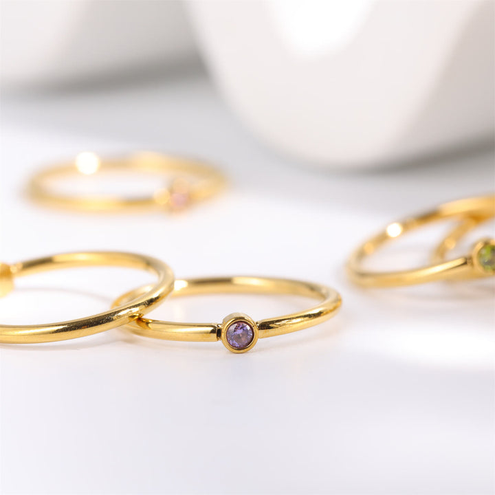 Olivenorma Birthstone Anello sottile per la nascita di 12 mesi