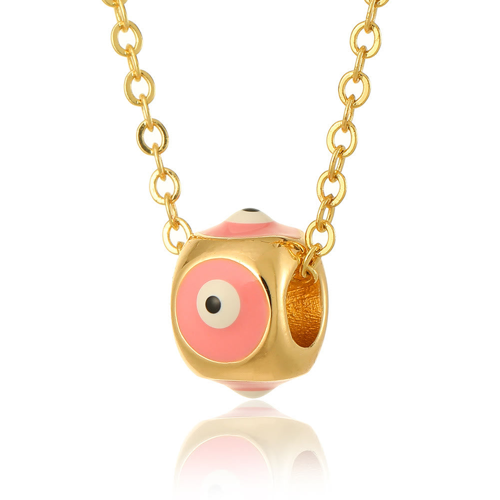 Collana con ciondolo a forma di occhio malvagio rotondo che gocciola olio Olivenorma