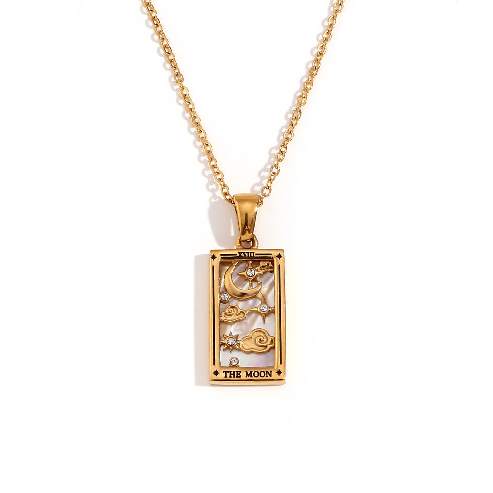 Collana con tarocchi in acciaio inossidabile placcato oro 18k Olivenorma 