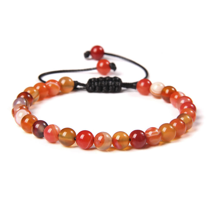 Bracciale intrecciato con perline di pietra naturale Olivenorma da 6 mm 