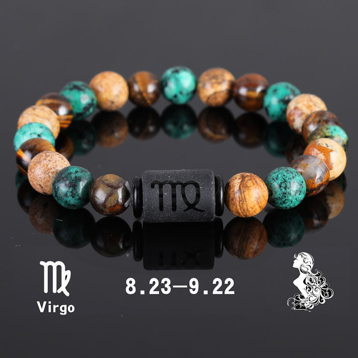Bracciale con ciondolo zodiacale in bronzite con occhio di tigre Olivenorma