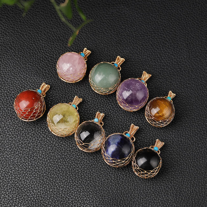 Collana con sfera di cristallo naturale delicato Olivenorma