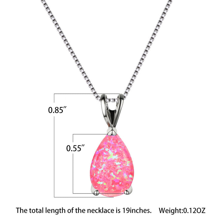 Collana semplice con ciondolo a goccia in sintetico opale Olivenorma 