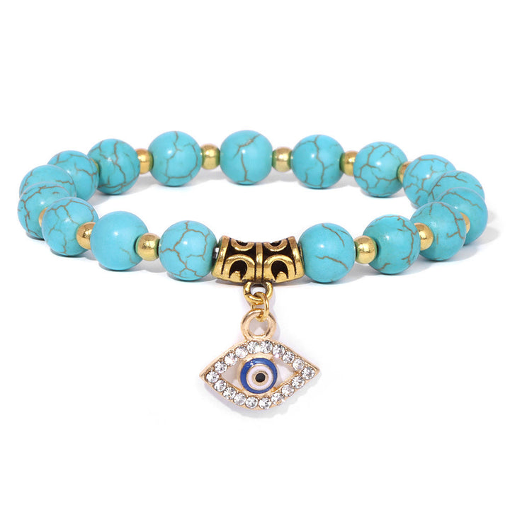 Bracciale con ciondolo malocchio in pietra naturale Olivenorma