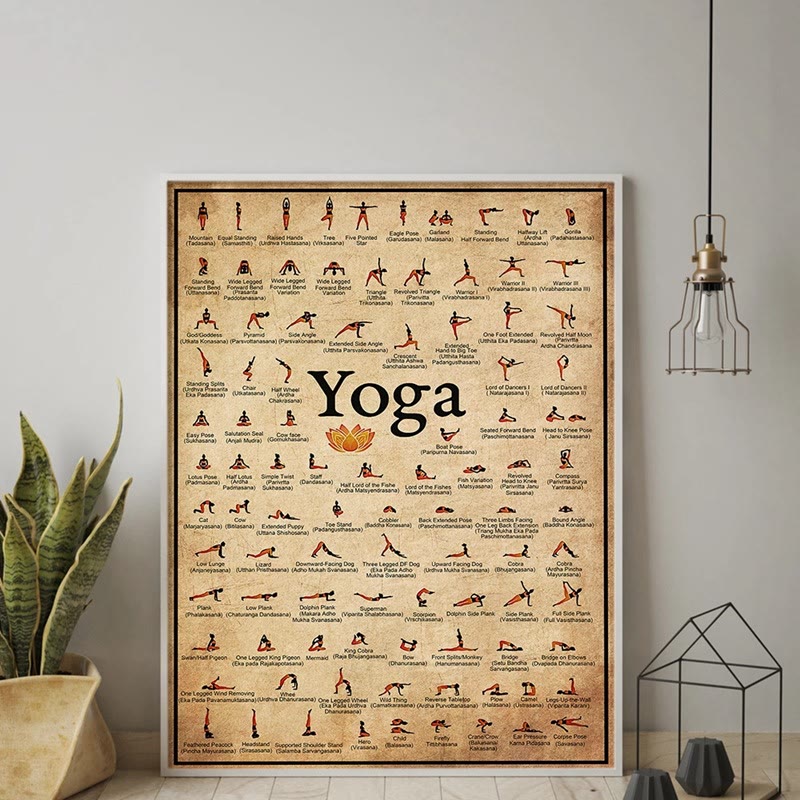 Olivenorma Gym Yoga Chart Pose Home Poster