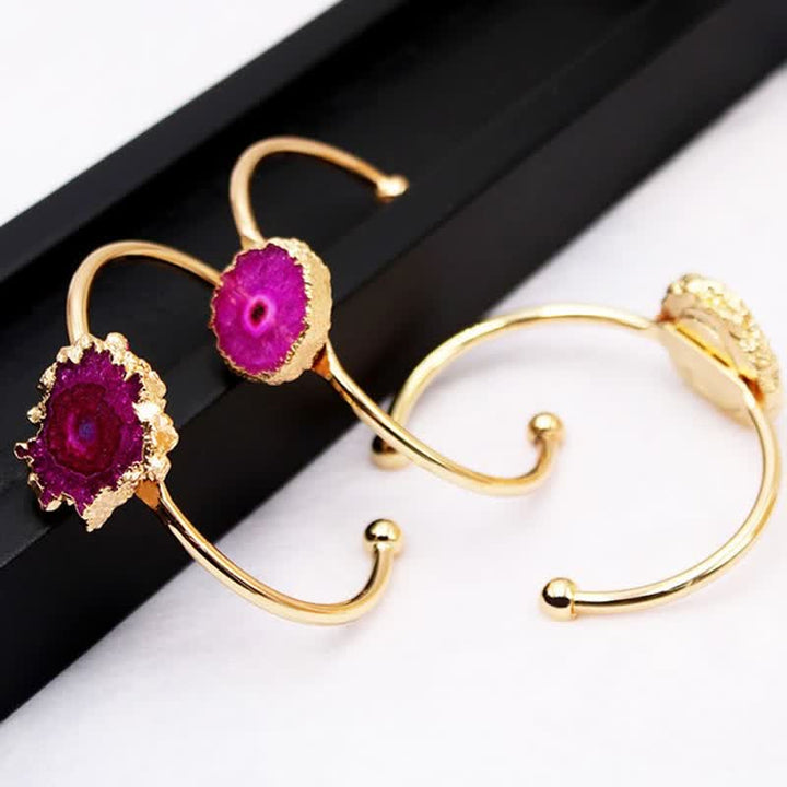 Bracciale con pietre preziose naturali a forma di girasole irregolare