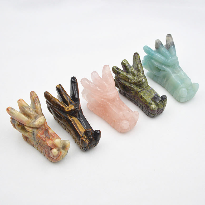 Olivenorma Crystal Dragon Head Gem Crafts Decorazione con pietre preziose