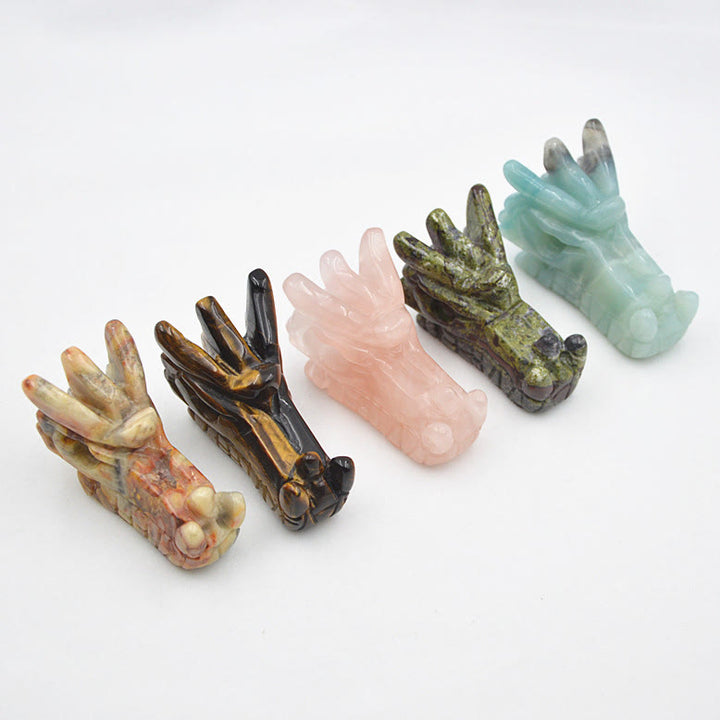 Olivenorma Crystal Dragon Head Gem Crafts Decorazione con pietre preziose