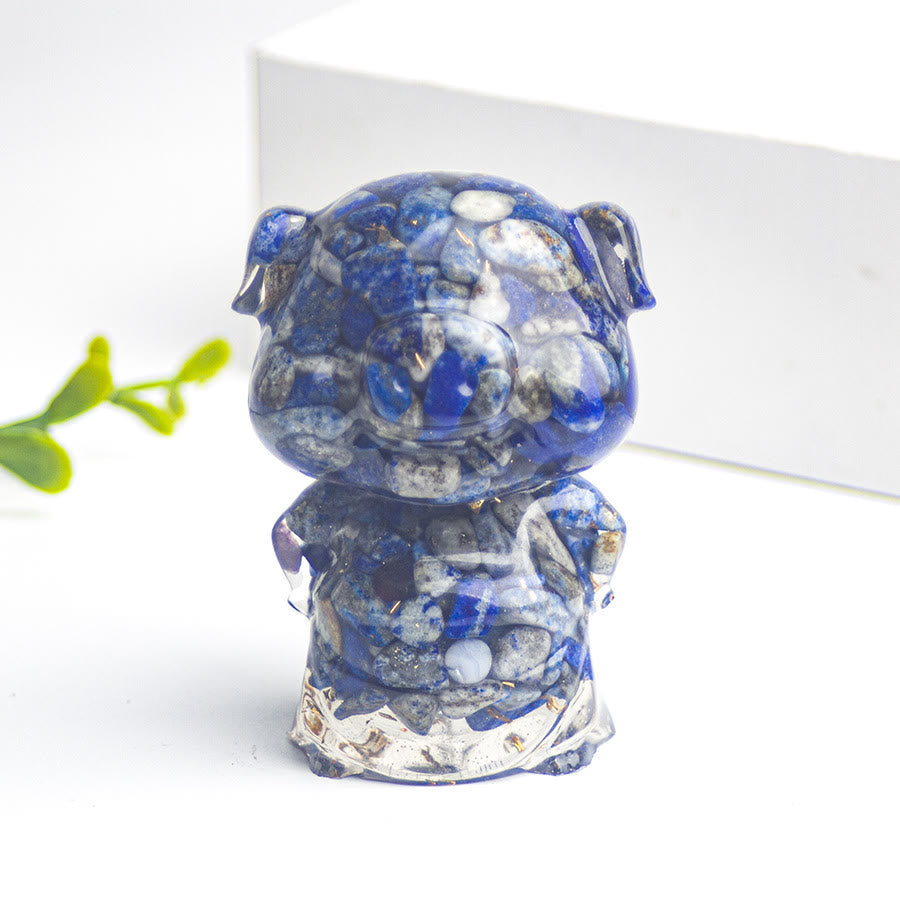 Olivenorma Piggy Decorazione con pietra preziosa portafortuna