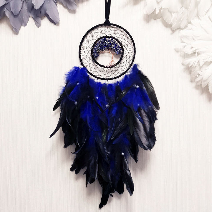 Olivenorma Albero della vita Sodalite blu Ghiaia Dream Catcher
