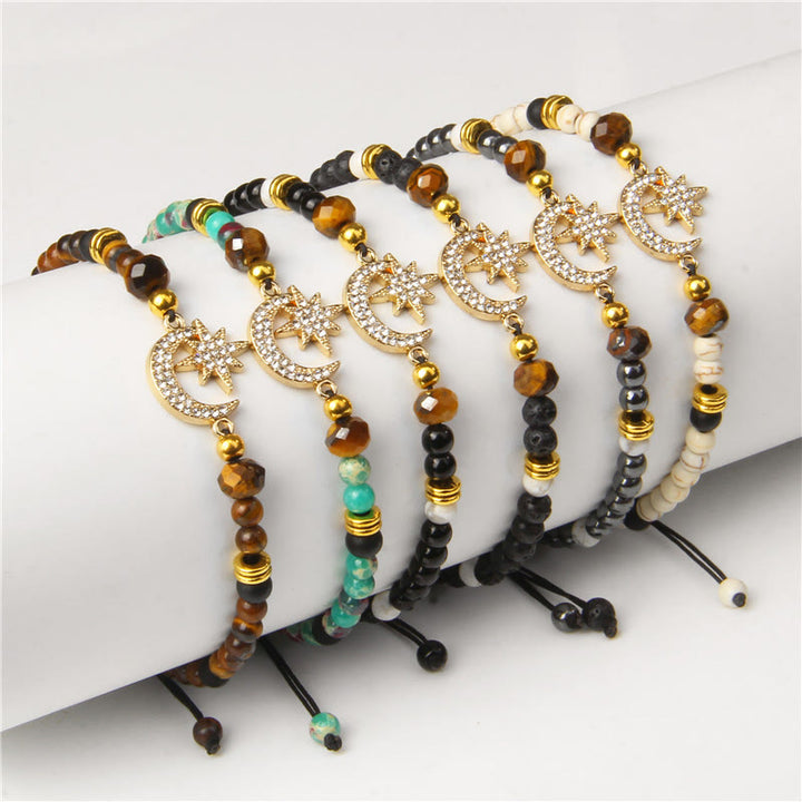 Olivenorma "Moon And Starlight" Bracciale con pietre preziose Luna e Stella 