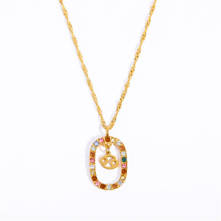 Collana Olivenorma Zircone traforato Ovale Costellazione Zodiacale