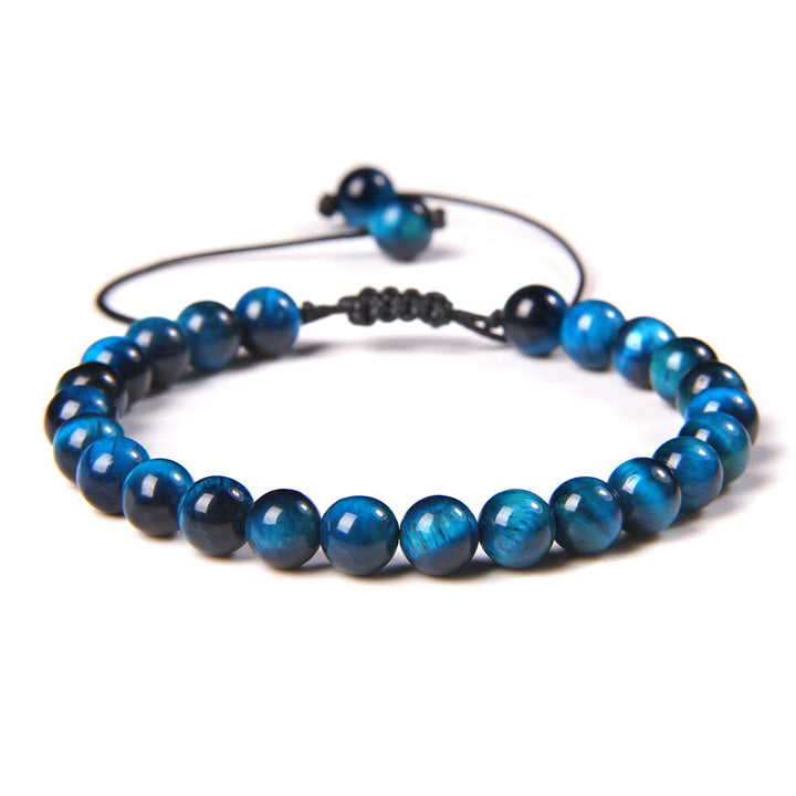 Bracciale intrecciato con perline di pietra naturale Olivenorma da 6 mm 