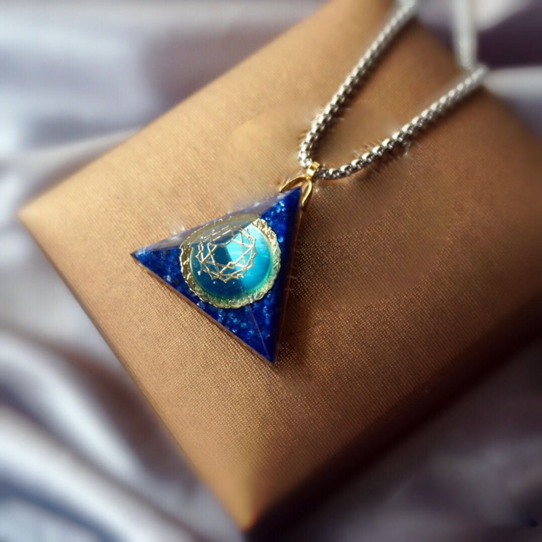 Collana Olivenorma Lapislazzuli Acquamarina Organe Triangolare