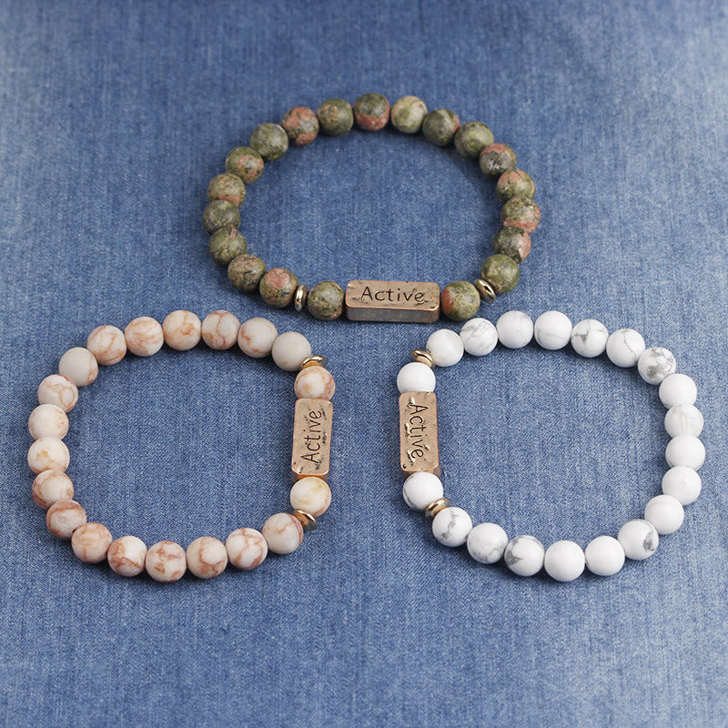 Bracciale con incisione Active Faith Olivenorma Natural Gemstone
