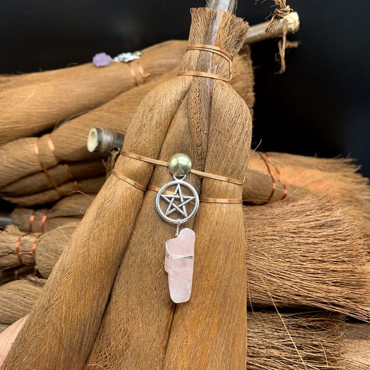 Ornamento a forma di stella di scopa di paglia di cristallo Olivenorma